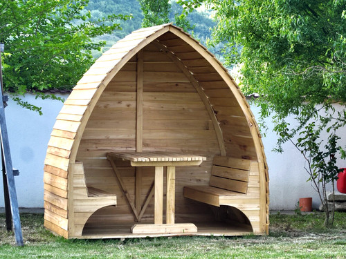 Acacia hardwood arched garden - acacia,